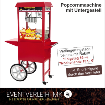 Popcornmaschine mit Wagen - 8 OZ